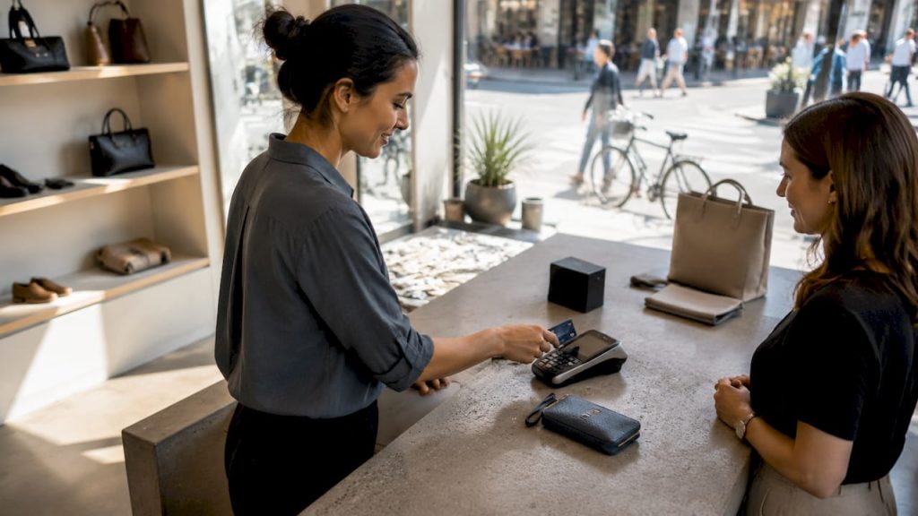 Retail clerk processing payment using various business payment solutions