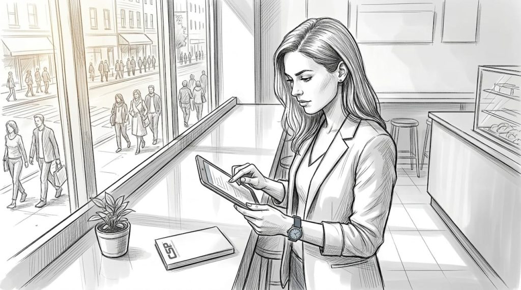 Business owner making online booking payment
